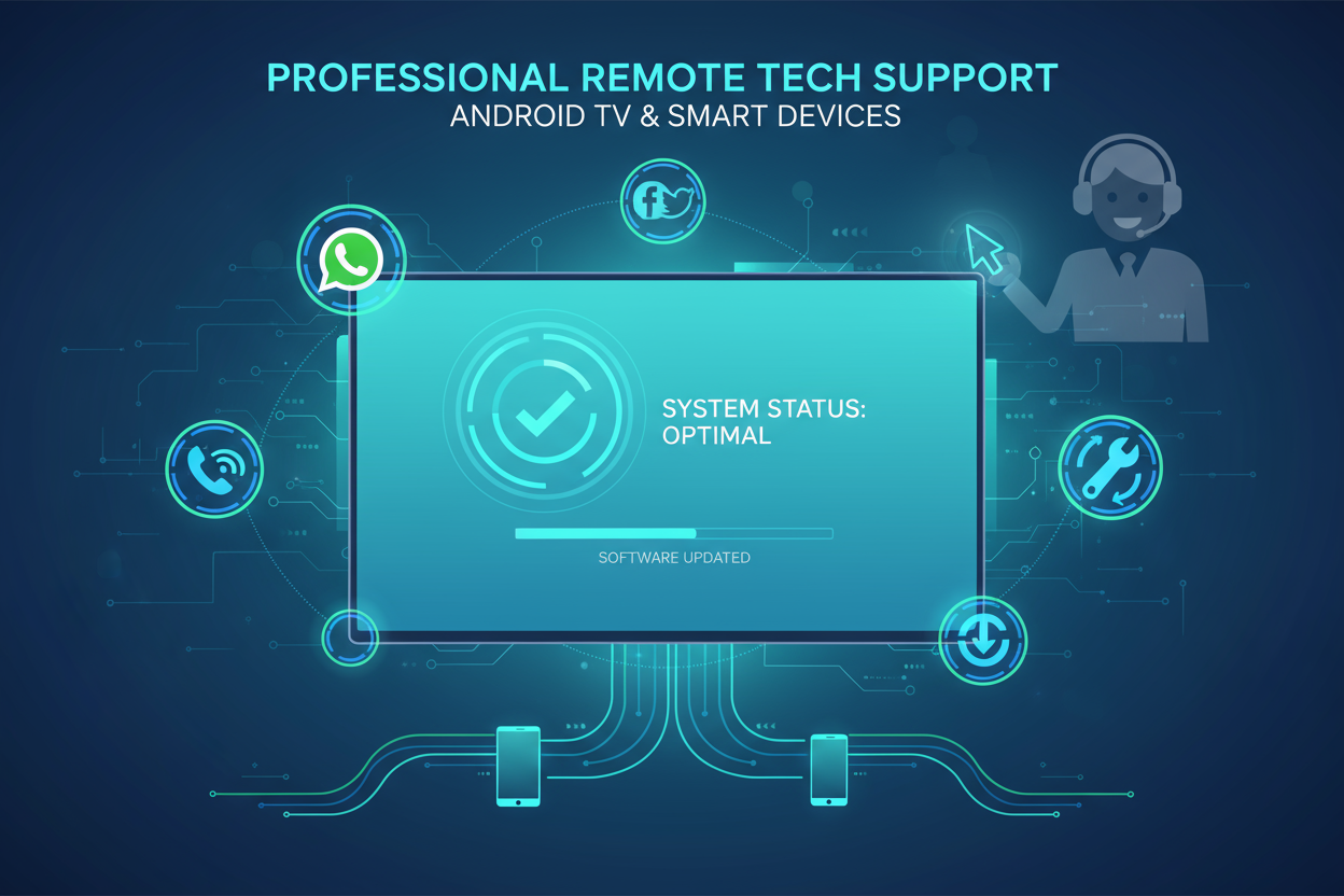 Votre téléviseur Android ou appareil intelligent devient lent, bloque ou affiche des erreurs ? Nous vous proposons une solution rapide et efficace à distance ! Grâce à notre assistance via WhatsApp, appel téléphonique ou réseaux sociaux, nous vous aidons à rétablir le bon fonctionnement de votre système sans déplacement.
💡 Ce que comprend le service :
Diagnostic logiciel complet à distance
Réinstallation ou mise à jour du firmware (selon modèle)
Nettoyage du système et suppression des erreurs
Conseils