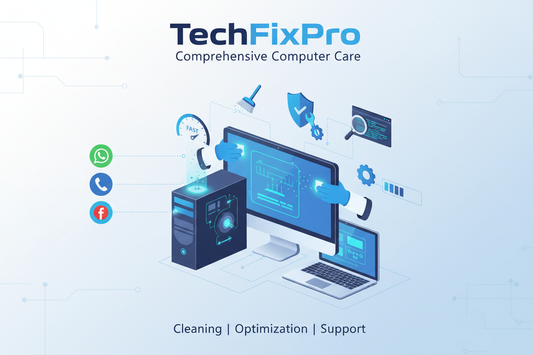 Service professionnel fourni par TechFixPro. Assistance complète via WhatsApp, téléphone ou réseaux sociaux pour : nettoyage et optimisation pc/mac.